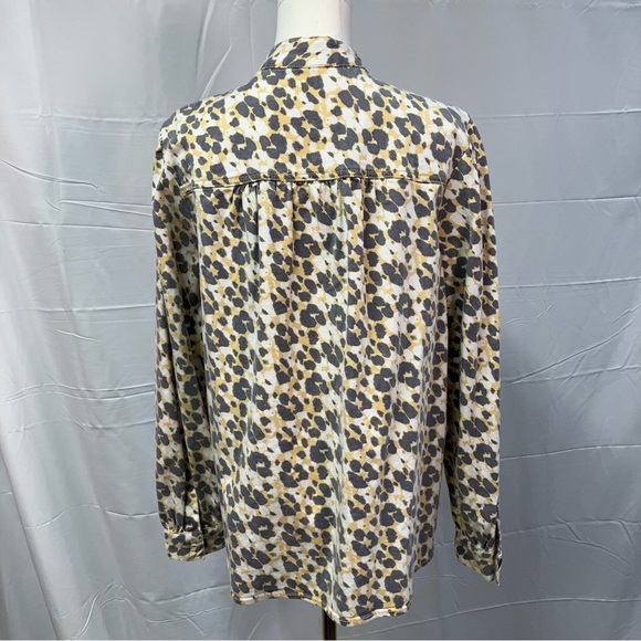 Cabi Providence Shirt Jacket #5854 Gray White Yellow‎ Print spring Woman’s large - Picture 9 of 15